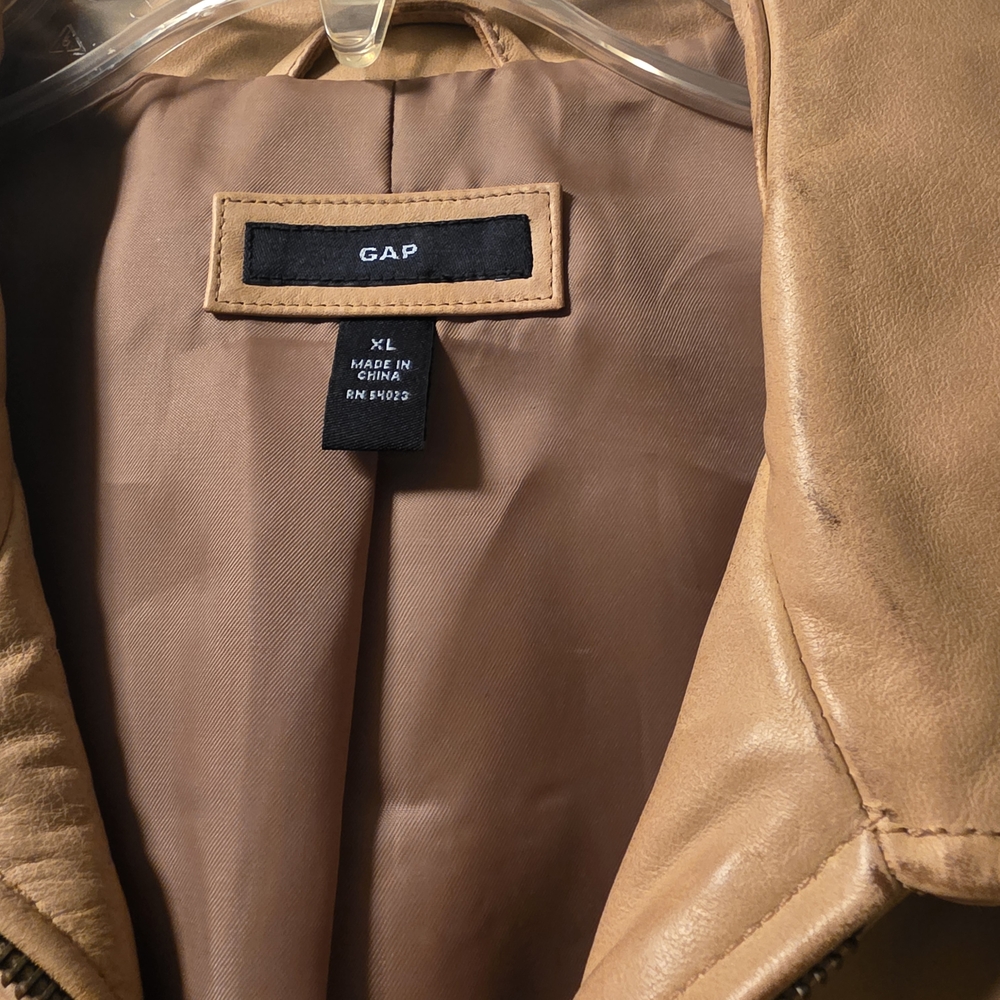 GAP Light Brown Leather Jacket - image 3